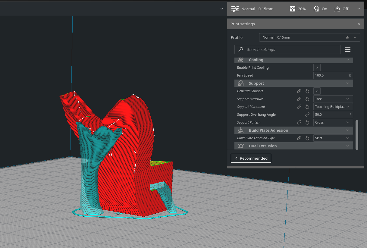 Tree Structure Supports in Cura